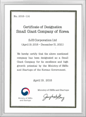 Designation Small Giant Company of Korea